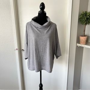 Ocim Women’s 3/4 Sleeve Cowl Neck Tunic Blouse Gray Size Small